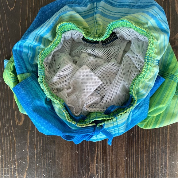 Boys Laguna & Kanu Surf Swim Trunks Blue, Green Stripes Size Small 8 - Picture 11 of 11